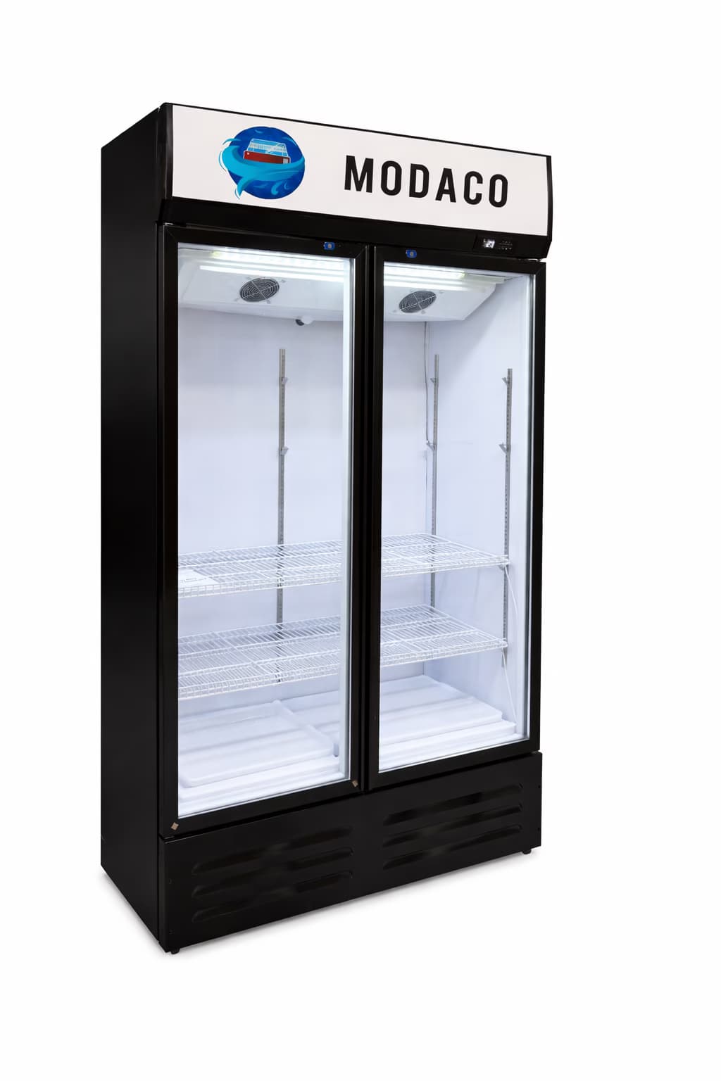 Vitrina verticala dubla MODACO 120x55x200 cm – 2 usi, racire ventilata, LED, R290