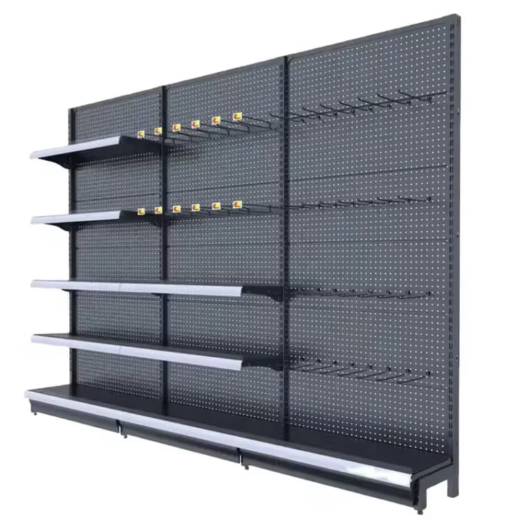 Raft metalic perforat pentru perete - 5m , fara polite , carlige incluse